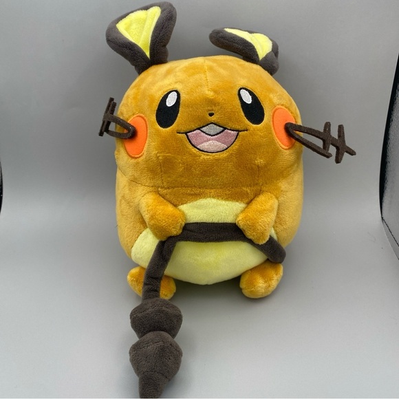 Pokemon Dedenne Plush 2014 Tomy 9” Yellow Brown Stuffed Animal Nintendo - Picture 1 of 8